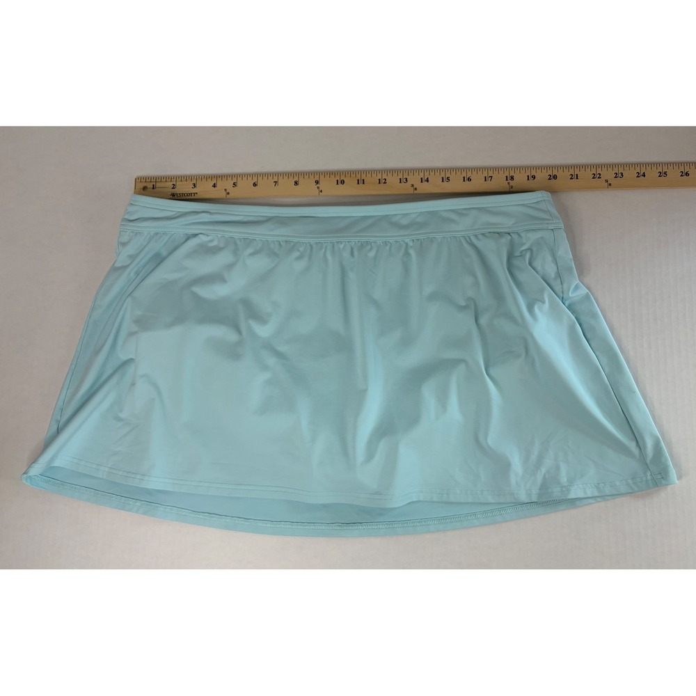 Lands' End Aqua Blue Swim Skirt‎ Skort Bottoms Womens Plus 20W Built In Brief - Picture 5 of 9